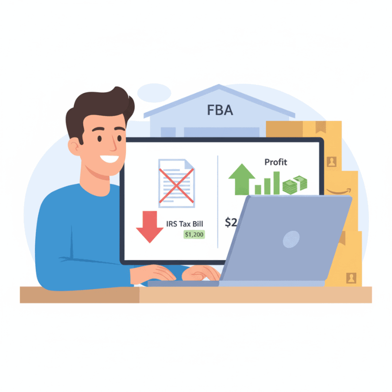 Amazon seller using tax deductions to reduce IRS tax bill while increasing profit
