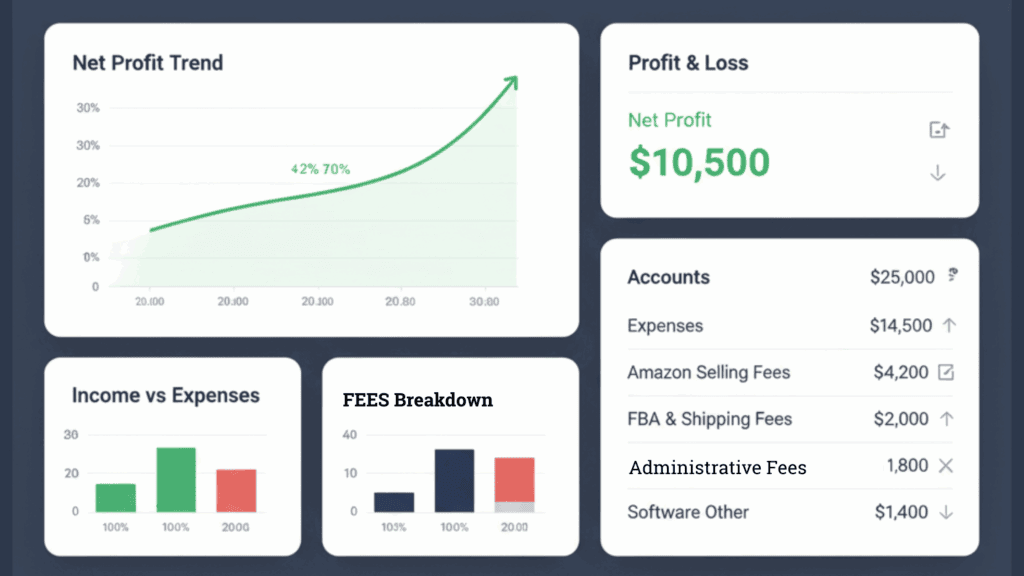 QuickBooks dashboard for Amazon bookkeeping costs tracking (1)