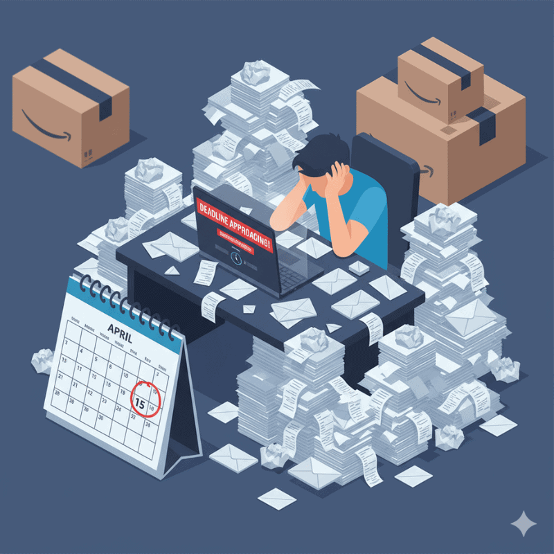 waiting until tax season amazon seller mistake illustration